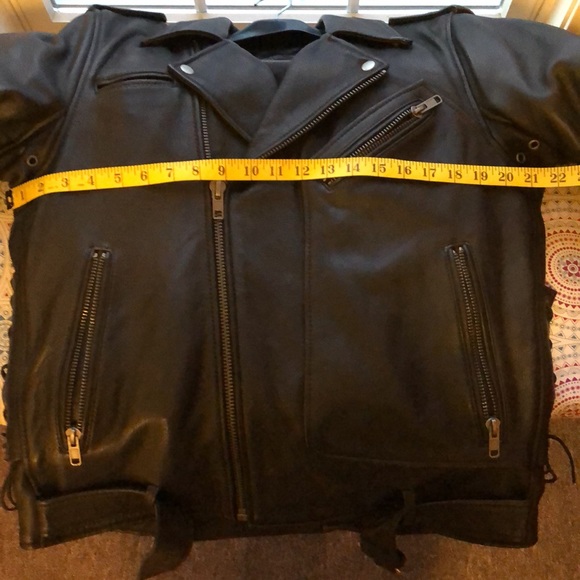 Wilsons Leather Black Biker Jacket - Picture 15 of 16